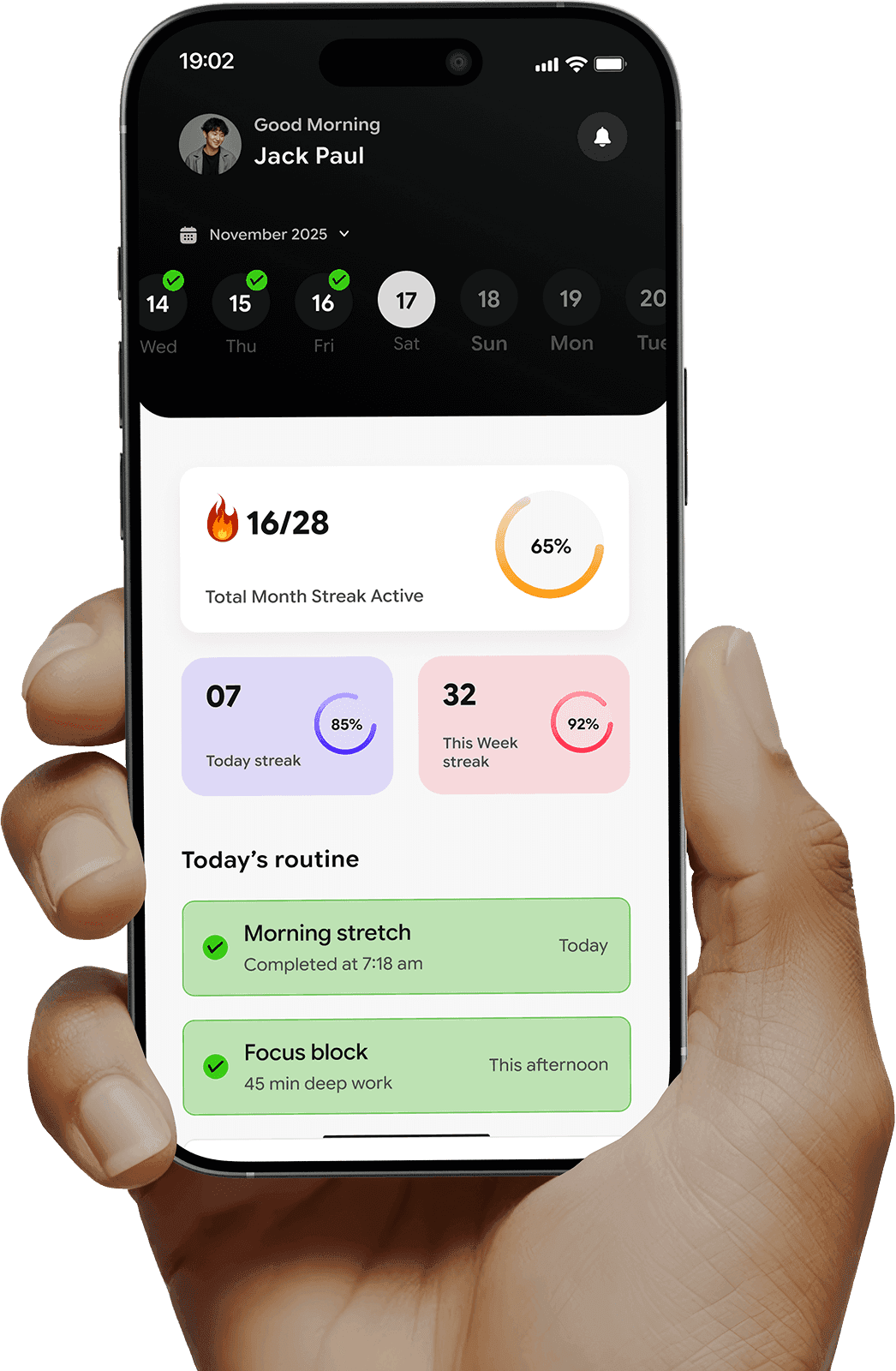 GymForce mobile dashboard mockup
